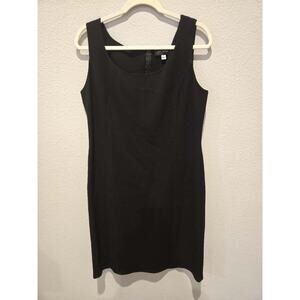 St. John Women's Black Sleeveless Sheath Dress Size 12 Formal Knee Length